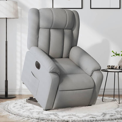 Relaxstoel met opstahulp – Elektrische relaxstoel – Tv-stoel – Ligstoel – Enkel ligstoel – Elektrische ligfunctie tot 135° – Lichtgrijze stof bekleding
