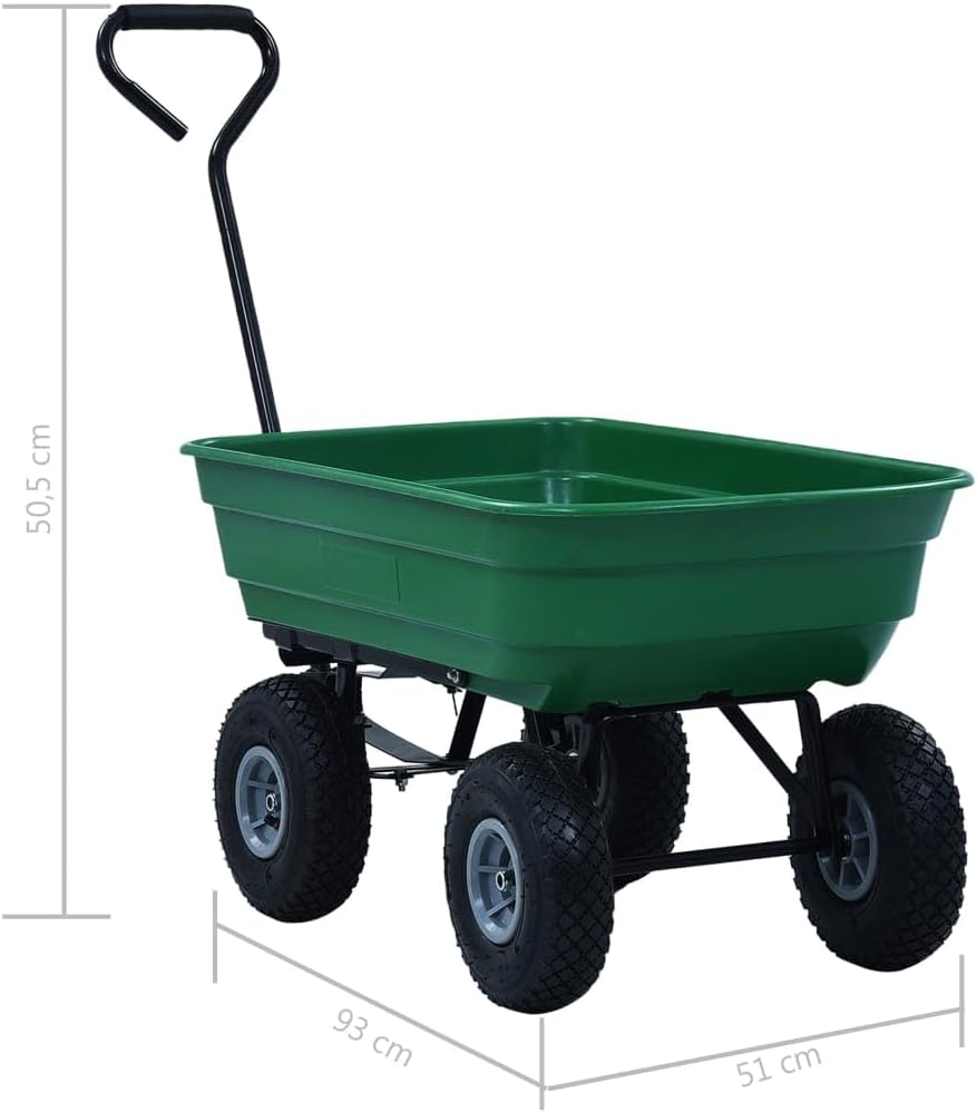 Kruiwagen – Tuinkar – Tuinkruiwagen – Kiepwagen – Tuinwagen – 75 Liter Inhoud – Draagkracht 300 kg – Stalen Frame – Pneumatische Banden