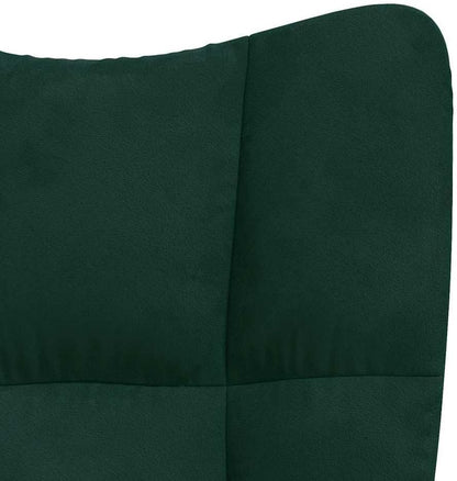 Relaxfauteuil – Relaxstoel – Fauteuil – Zetel – Lounge Chair – Donkergroen Velvet – Stalen Frame – Comfortabele Foam Vulling