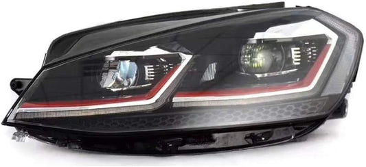 Set Koplampen in 7.5-Look passend voor Volkswagen Golf VII 2012-2017 - Zwart/Rood - incl. Dynamic Running Light