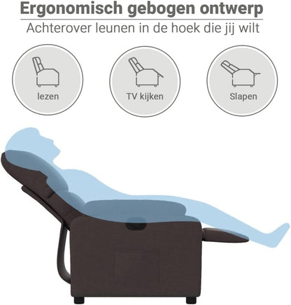 vidaXL Armchair adjustable fabric dark brown, recliner chair, recliner chair, armchair, armchair, lazy chair, tv chair, stand chair, recliner chair