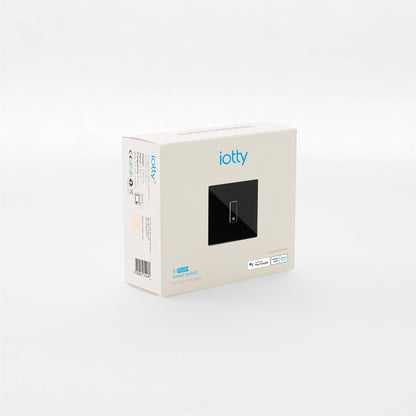 iotty E1 PLUS Wi-Fi slimme schakelaar voor lampen en deuren, compatibel met Google Home, Alexa en Siri, IOS en Android app, verlicht glaspaneel, temperatuur- en helderheidssensoren