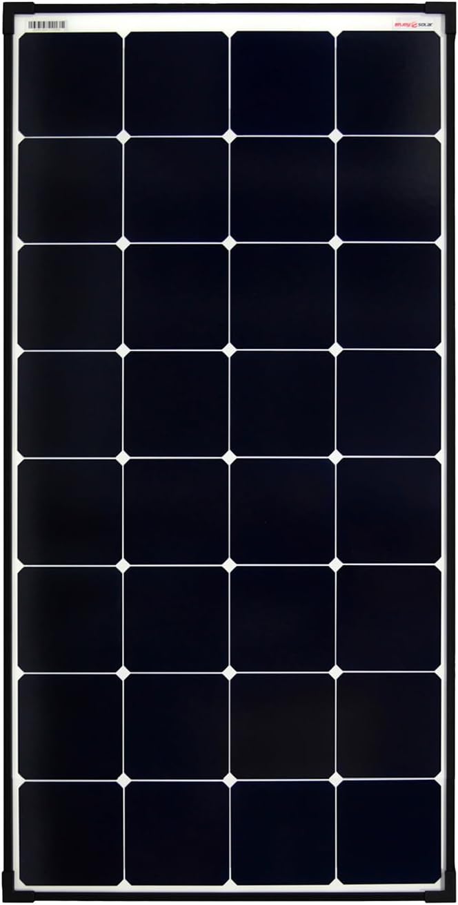 enjoy solar Mono Ultra SunPower Back-Contact zonnepaneel, 120 W, 12 V, zonnepaneel, fotovoltaïsche module met zwart frame en wit achterblad, ideaal voor camper, tuinhuisjes, boot