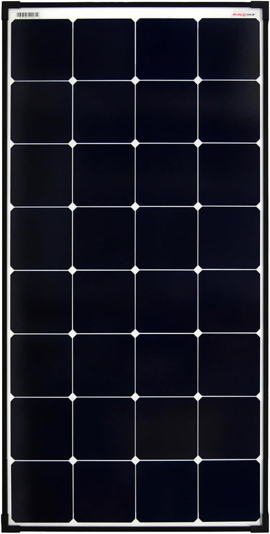enjoy solar Mono Ultra SunPower Back-Contact zonnepaneel, 120 W, 12 V, zonnepaneel, fotovoltaïsche module met zwart frame en wit achterblad, ideaal voor camper, tuinhuisjes, boot