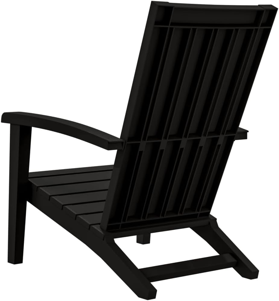 vidaXL Adirondack Garden Chairs Set of 2 Black Polypropylene - QUORE