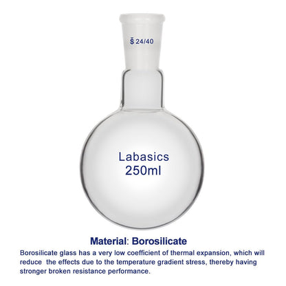 Labasics Laboratorium Destillatie Kit voor Extractie, 500 ml 20 Pcs Borosilicaat Glas Destillatie Apparatuur voor 24/40 Stoom Destillatie Set Glaswerk