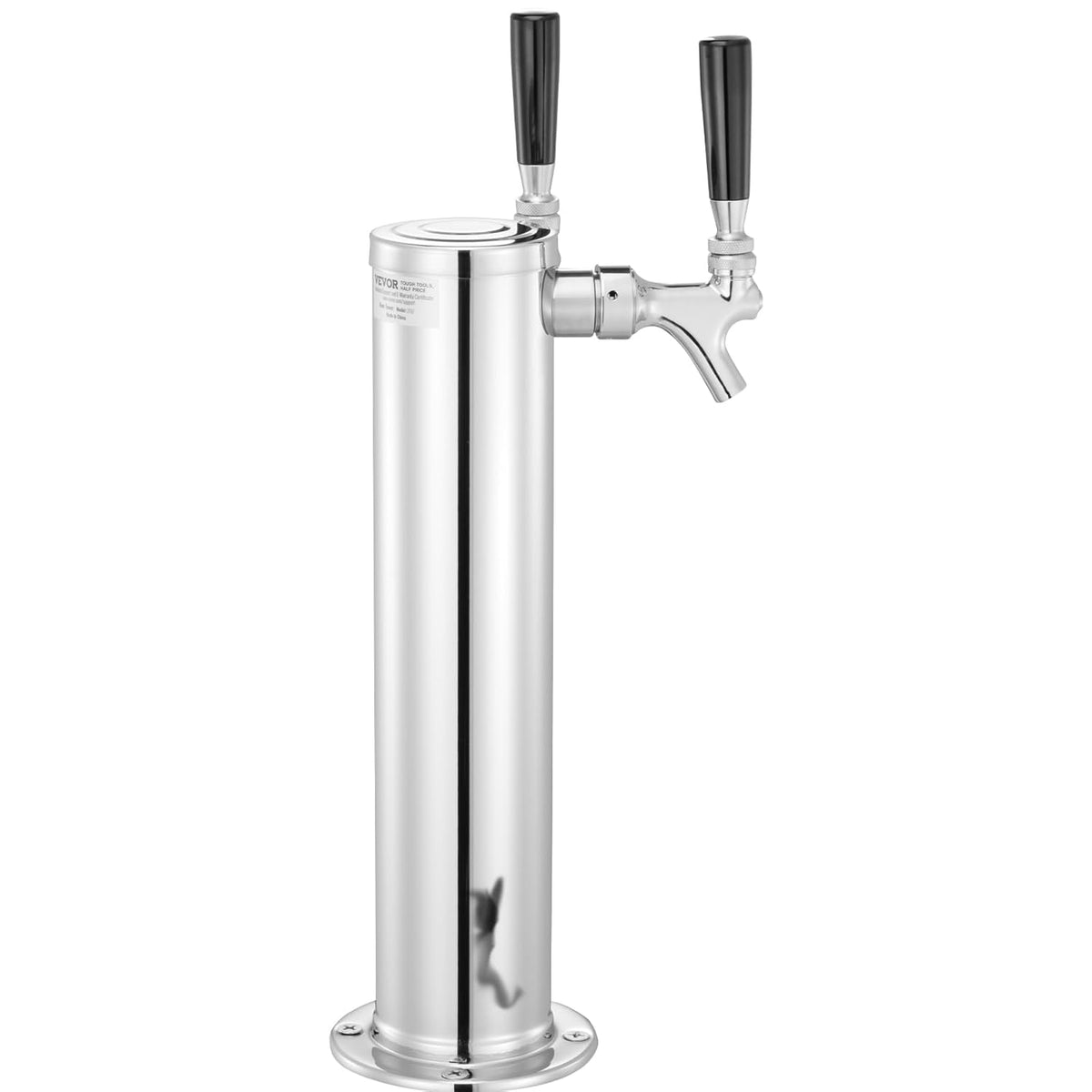 VEVOR Kegerator Tower Kit, dubbele kranen bierconversiekit, roestvrijstalen vaatje biertorendispenser met dubbele meter W21.8 regelaar en S-systeem vaatkoppeling voor feest thuis