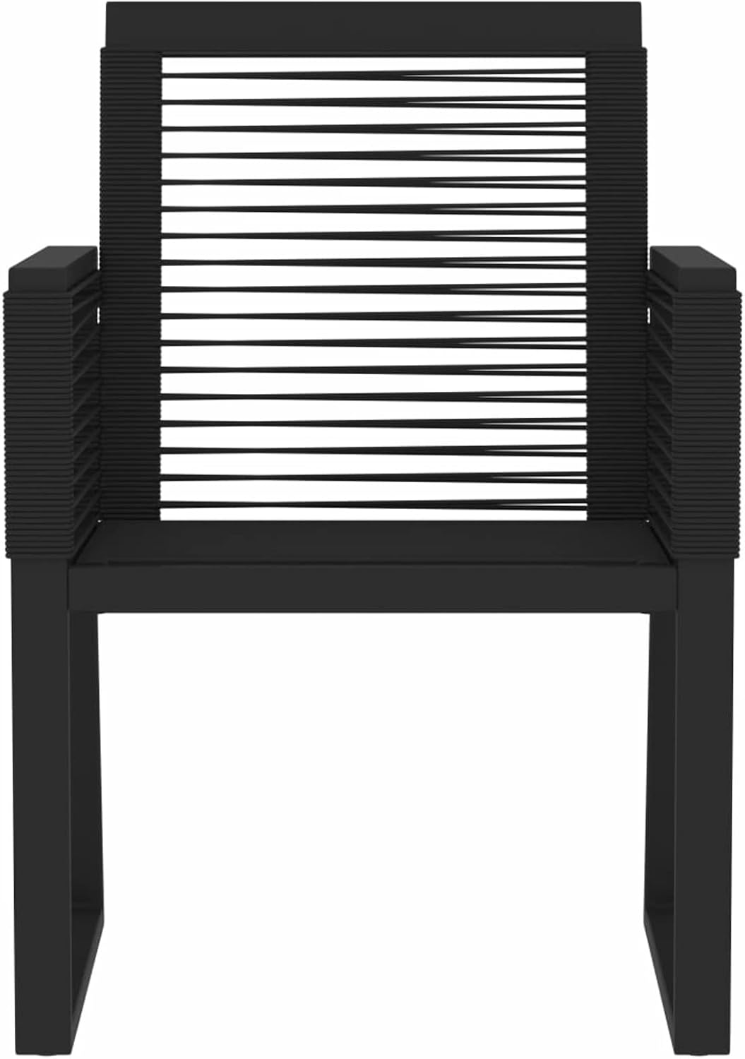 Gecheer Tuinmeubelset, 3-delig, zwart, eettafels, terrastafel, tuinstoelen, voor buiten - QUORE