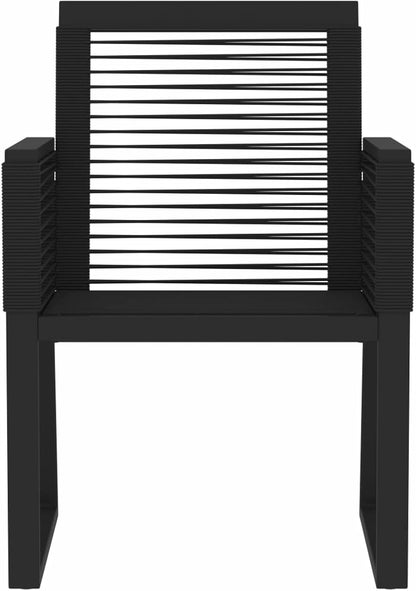Gecheer Tuinmeubelset, 3-delig, zwart, eettafels, terrastafel, tuinstoelen, voor buiten - QUORE