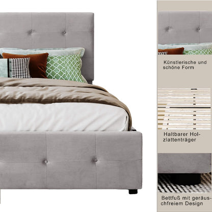 Queen Size Bed Frame – Queen Bed With Storage – Queen Platform Bed – Queen Bed Frames With Storage – High Bed Frame – Metalen Frame – 140x200 cm – Uittrekbed Met Opberglades