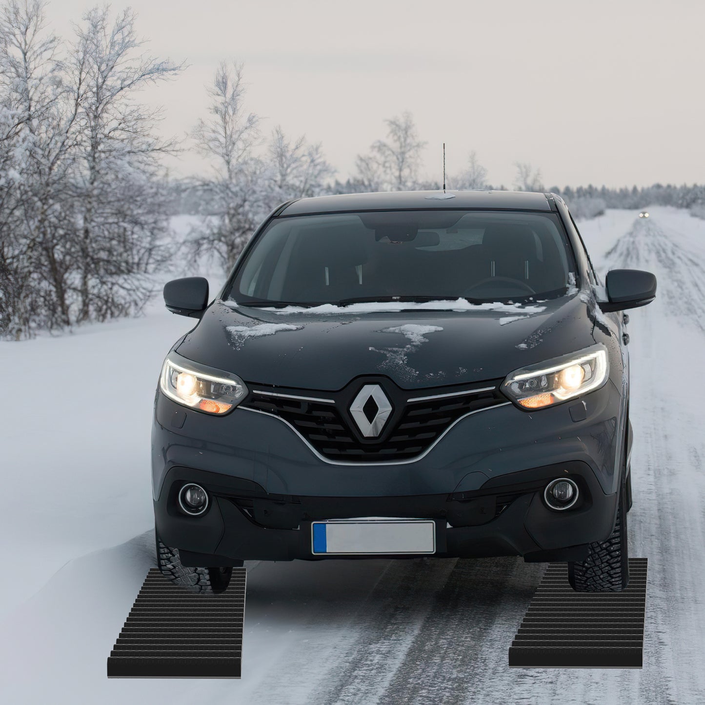 Sneeuwkettingen – Antislip Matten – Tractieplaten – Sneeuwsokken – Traction Mats – 100 x 21 cm – Versterkt Rubber Met Stalen Kabels