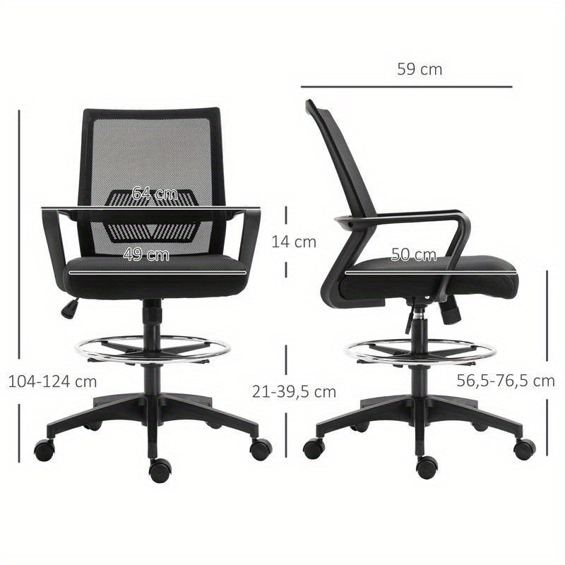 Bureaustoel – Ergonomische Stoel – Office Chair – Computerstoel – Bureaustoelen – Verstelbare Hoogte – Voetsteun & Lendensteun – Stevige 5-Wiel Basis