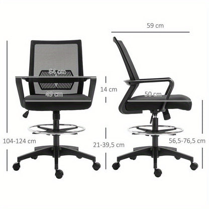 Bureaustoel – Ergonomische Stoel – Office Chair – Computerstoel – Bureaustoelen – Verstelbare Hoogte – Voetsteun & Lendensteun – Stevige 5-Wiel Basis