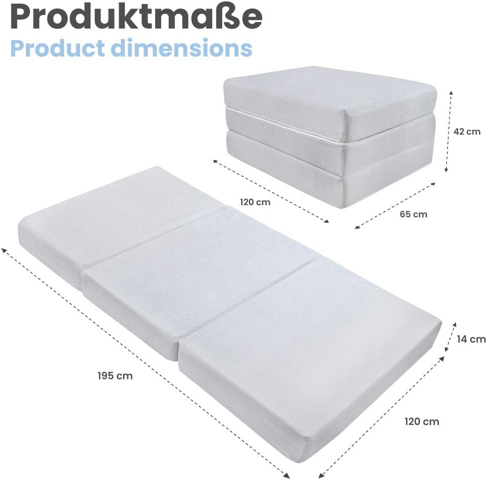 Dailydream Opvouwbaar logeermatras, met traagschuim (120x195x14cm)