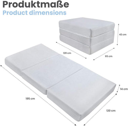 Dailydream Opvouwbaar logeermatras, met traagschuim (120x195x14cm)