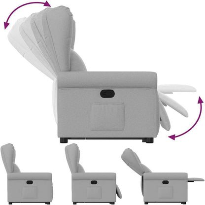 Relaxfauteuil – Relaxstoel – Sta-op Stoel – TV Stoel – Verstelbare Fauteuil – Elektrische Opsta-ondersteuning – Handmatig Verstelbare Rugleuning – Wolkengrijze Stof