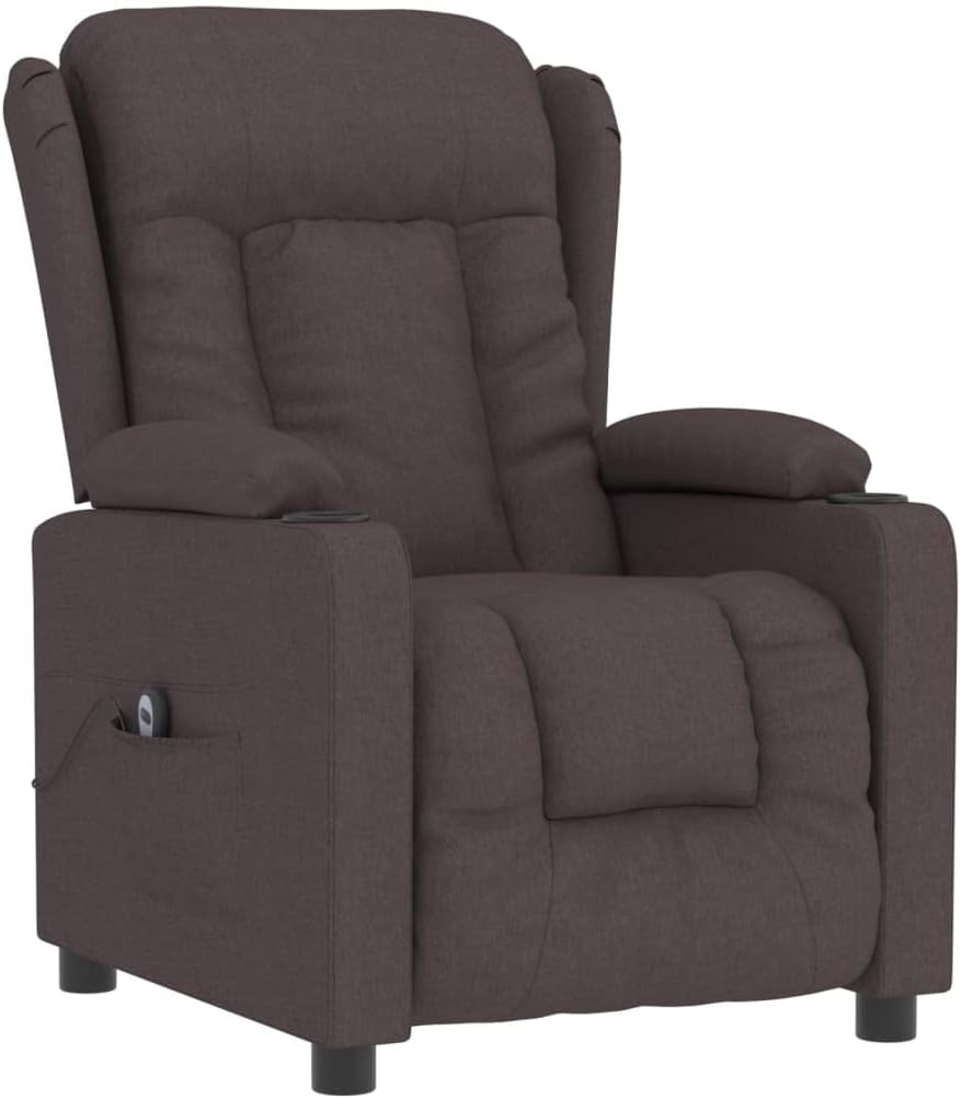Elektrische Relaxfauteuil – Elektrische Relaxstoel – TV Stoel – Ligstoel – Relaxstoel – 3 Verstelbare Standen – Donkerbruine Polyester Bekleding