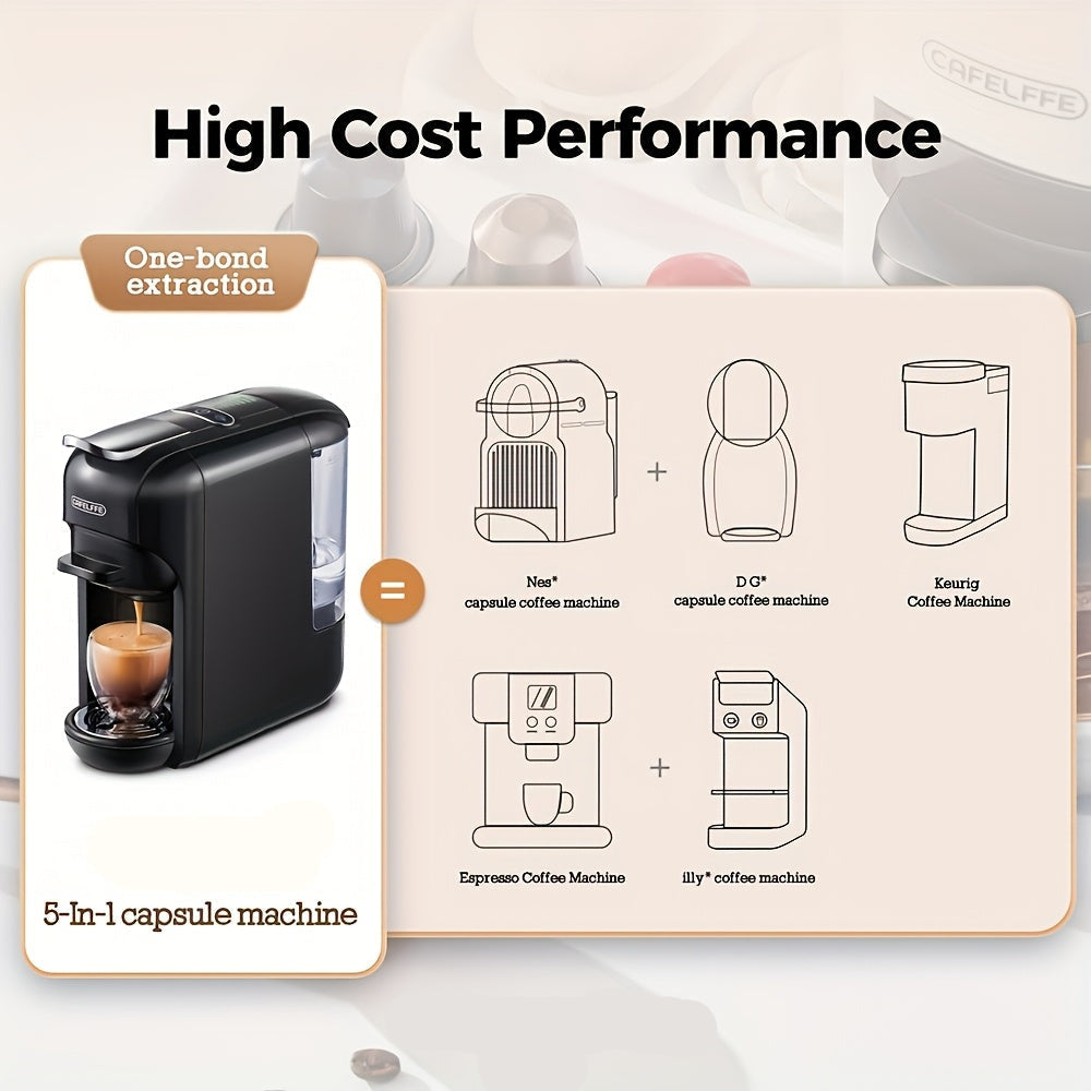 Multifunctionele Koffiemachine – Capsulemachine – Koffiezetapparaat – Espressoapparaat – Nespressomachine – Wit – 5-in-1 Functie – Werkt Zonder Elektriciteit