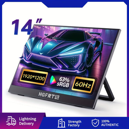 Draagbare Monitor – Extern Scherm – Tweede Scherm – Laptop Monitor – Portable Display – 14 Inch IPS Scherm – 1920x1200 Full HD & USB-C Plug and Play