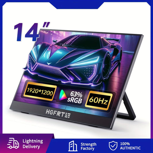 Draagbare Monitor – Extern Scherm – Tweede Scherm – Laptop Monitor – Portable Display – 14 Inch IPS Scherm – 1920x1200 Full HD & USB-C Plug and Play