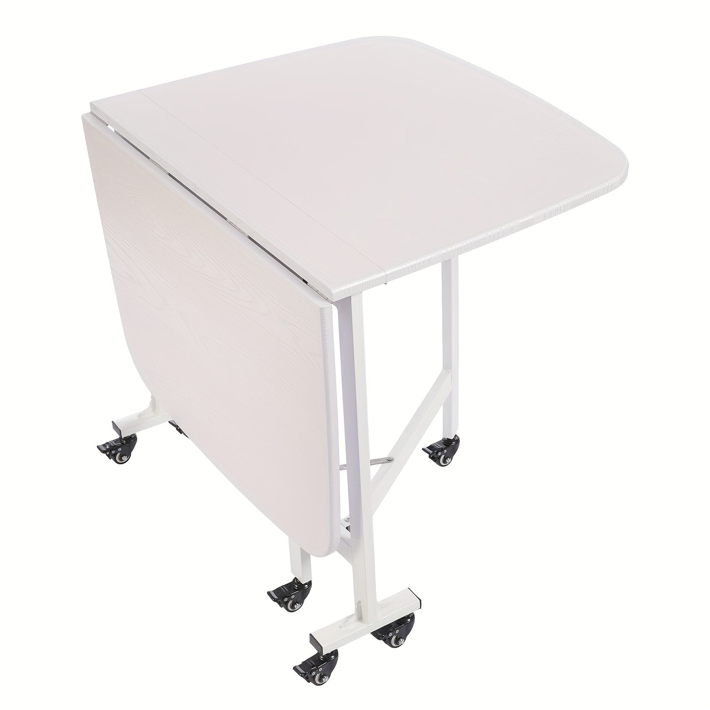 Opvouwbare Tafel – Klaptafel – Opbergtafel – Serveertafel – Verrijdbare Tafel – Wit – 120x80x75 cm – Stevig Stalen Frame