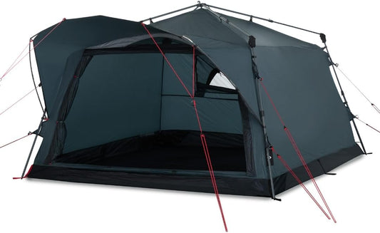 Qeedo Quick Villa familietent, paraplutent (4 of 5 personen) met Quick-Up-System – grijs