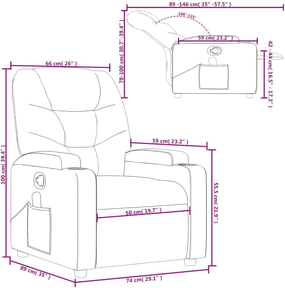 vidaXL Massagestoel verstelbaar stof taupe, zitstoel, armstoel, fauteuil, leunstoel, stoel, televisiefauteuil, tv-stoel, tv-fauteuil, zetel