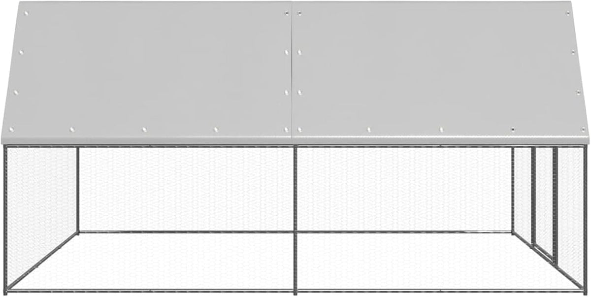 Buitenren Kip – Kippenren – Dierenren – Kippenhok – Buitenkooi – Gegalvaniseerd Staal – 3x4x2 Meter – Waterdicht UV-bestendig Dak