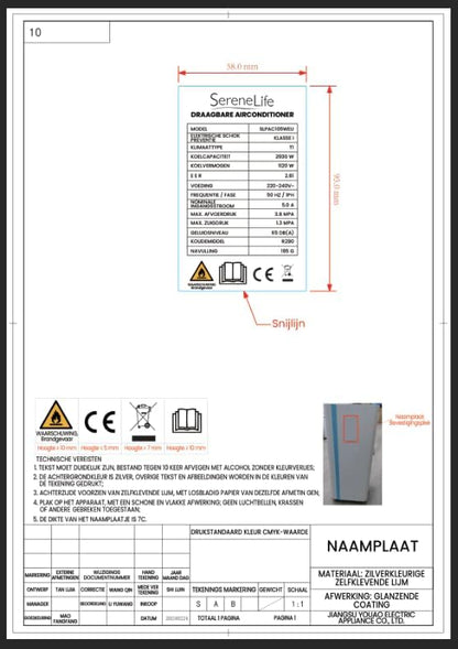 SereneLife Air Conditioner,Compacte Mobiele Airco,Draagbaar, Wifi Geactiveerde Airconditioner van 10K BTU met Ontvochtigings- en Ventilatorstanden voor Thuis,Kantoor en Commerciële Ruimtes tot 28 m2 - QUORE