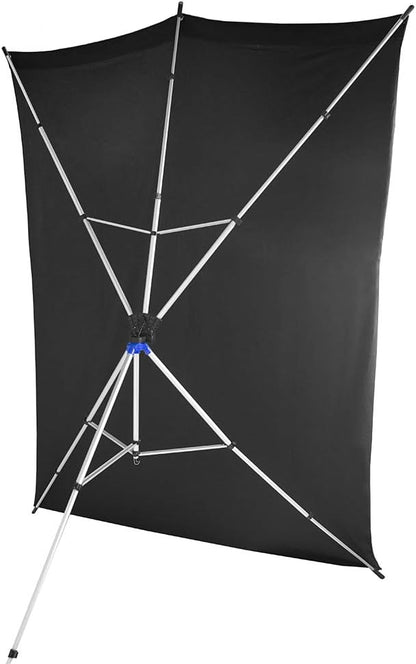 Savage Reizen Achtergrond Kit, Zwarte Vloer Uitgebreide Achtergrond, Grootte 1.52m x 2.13m, Foto Achtergrond Met Aluminium Stand, Draagtas Met Schouderriem