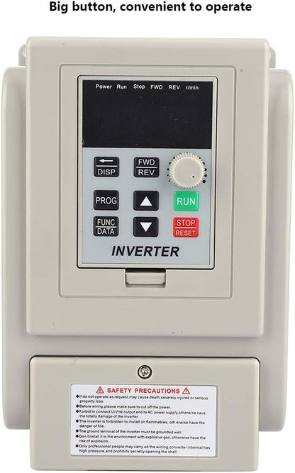 Eenfase-omvormer, PWM 220V AC Variabele frequentieregelaar VFD-snelheidsregelaar 1-fase ingang 1-fase uitgang 2,2 kW