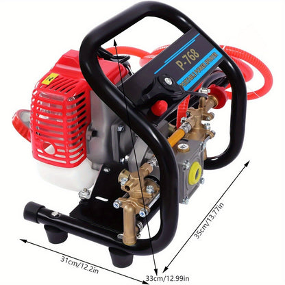 Rugspuit – Spuitmachine – Hogedrukspuit – Sproeier – Kruidenverstuiver – 26cc 2-Takt Motor – Aluminium Behuizing Met 40 Min Bedrijfstijd