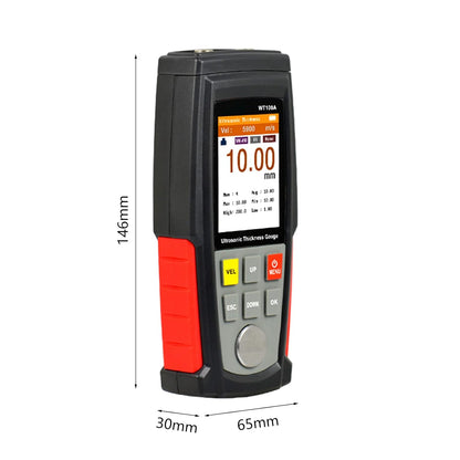ultrasoon diktemeter, WT100A digitaal ultrasoon diktemeter handmatig ultrasoon diktemeter meetbereik 1–225 mm