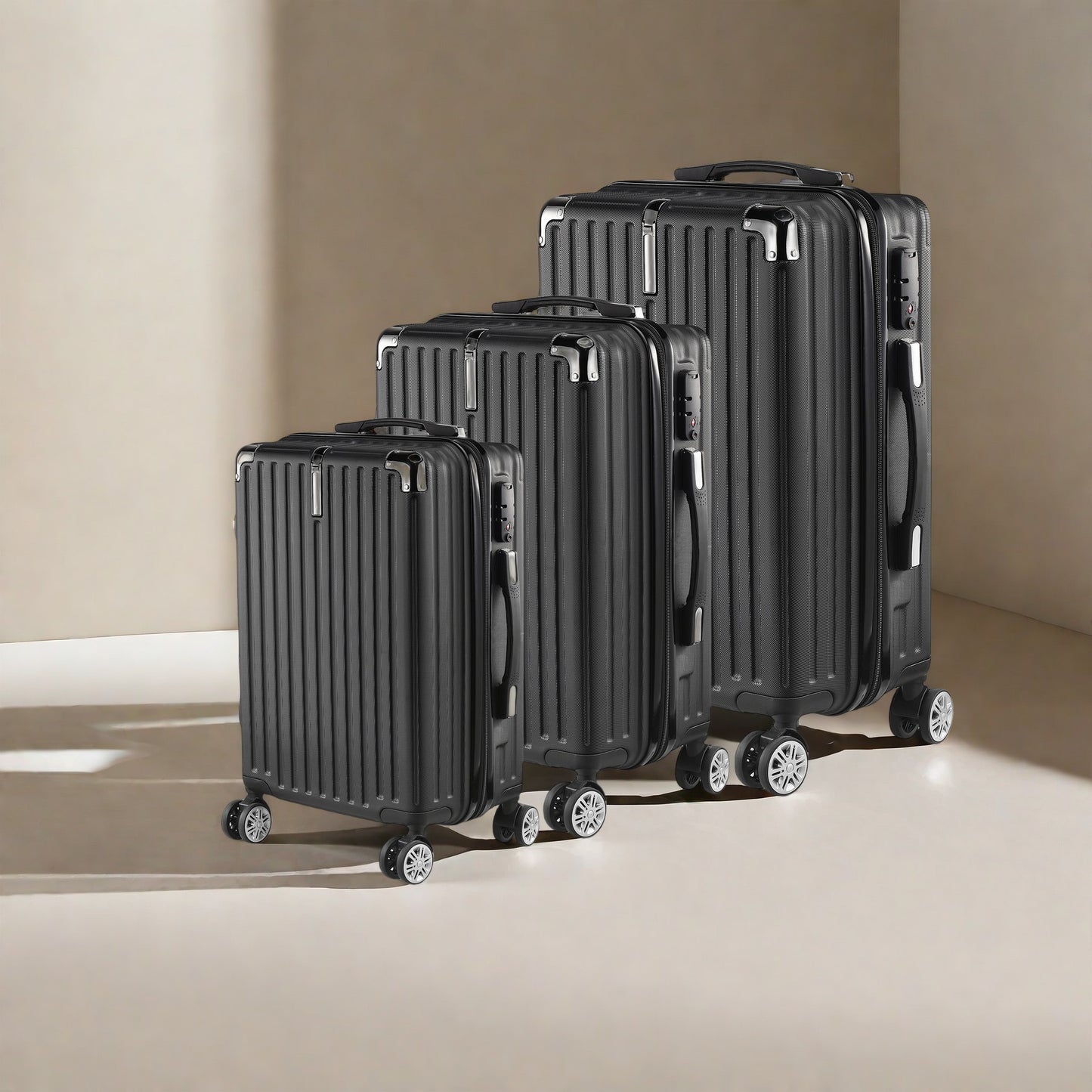 Koffer Set – Harde Koffer – Reiskoffer – Trolley – Bagage – 3 Delig – ABS Rigid Materiaal – 4 Zwenkwielen & Combinatieslot – 20/24/28 Inch