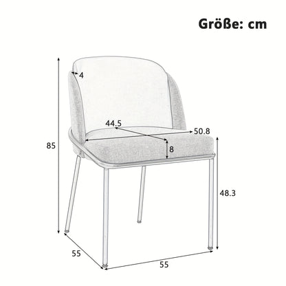Moderne Eetkamerstoelen – Stoelen Zonder Armleuningen – Design Stoelen – Comfortabele Stoelen – Blauw – Verstelbare Voeten – Stevig Metalen Frame