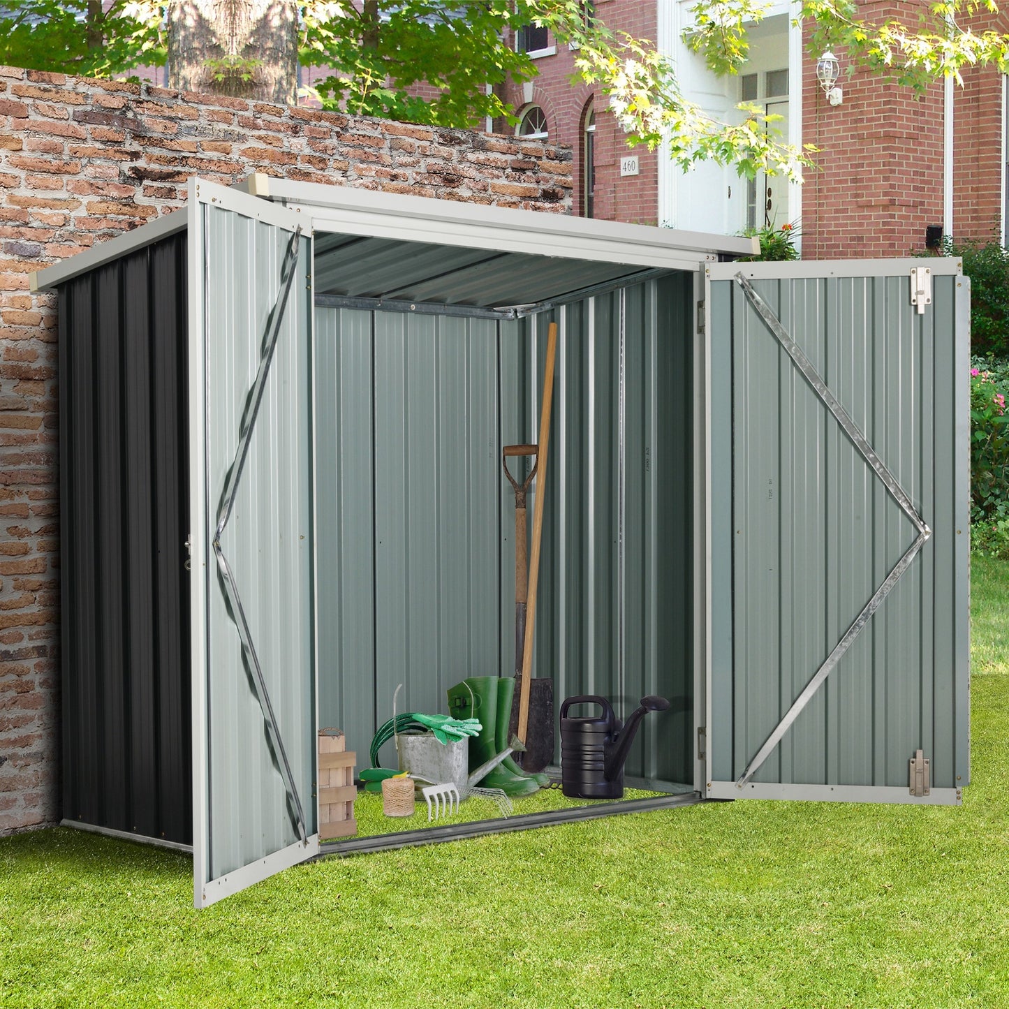 Tuinhuisje – Tuinschuur – Berging – Gereedschapsschuur – Afvalbakkenberging – 1,26 m² Opbergruimte – Gepoedercoat Stalen Frame