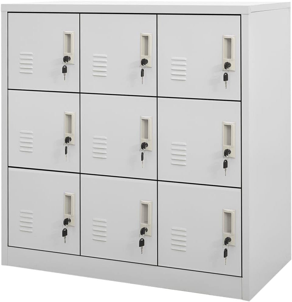 vidaXL Locker cabinet 90x45x92.5cm steel light grey, locker cabinet, wardrobe, closet, locker cabinets, wardrobes, wardrobes, office cabinet, office cabinets - QUORE