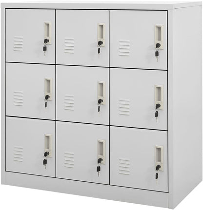 vidaXL Locker cabinet 90x45x92.5cm steel light grey, locker cabinet, wardrobe, closet, locker cabinets, wardrobes, wardrobes, office cabinet, office cabinets - QUORE