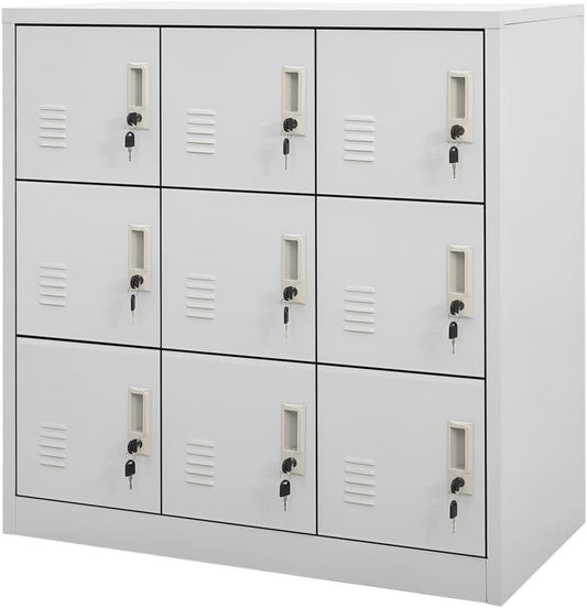 vidaXL Locker cabinet 90x45x92.5cm steel light grey, locker cabinet, wardrobe, closet, locker cabinets, wardrobes, wardrobes, office cabinet, office cabinets - QUORE