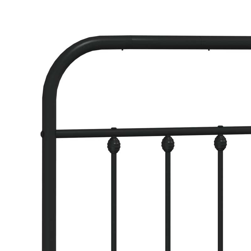 Modern Black Metal Bed Frame with Headboard, 140x190cm - Powder-Coated Steel for Strength & Stability, Minimalist Design for Contemporary Bedrooms, Minimalist Bed Frame | Modern Bedframe | Sleek Metal Design