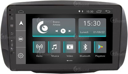 Specifieke autoradio voor Smart mit serienmäßiger Tom-Tom-Navigation Android GPS Bluetooth WiFi USB DAB+ Touchscreen 9" 4core Carplay AndroidAuto