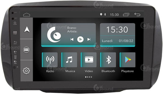 Specifieke autoradio voor Smart mit serienmäßiger Tom-Tom-Navigation Android GPS Bluetooth WiFi USB DAB+ Touchscreen 9" 4core Carplay AndroidAuto