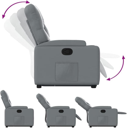 Relaxfauteuil – Elektrische Liftstoel – Verstelbare Fauteuil – Relaxstoel – Loungestoel – Automatische Liftfunctie – Hoogwaardig Kunstleer – Grijs