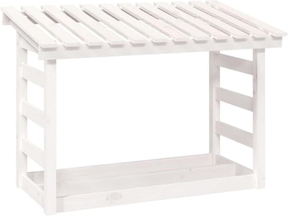 Tidyard Outdoor Wooden House Wooden Stand Wooden House Garden House for Wood Wooden House Solid Wood White Pine 108 x 64.5 x 78 cm - QUORE