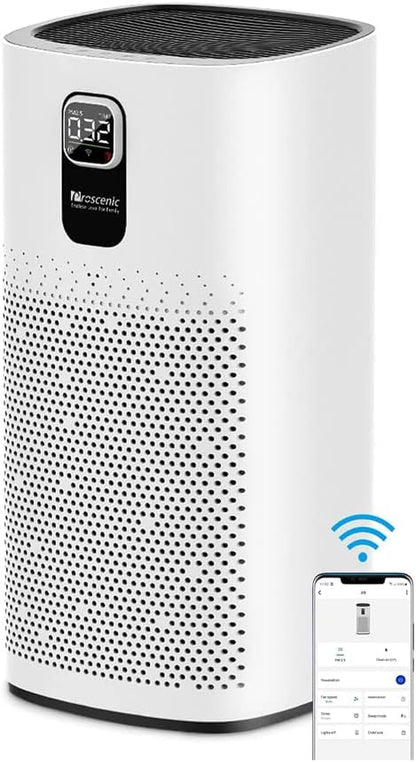 Luchtreiniger – Luchtzuiveraar – Air Purifier – Luchtfilter – HEPA Luchtreiniger – Wit – App-bediening – 99,97% Filtervermogen