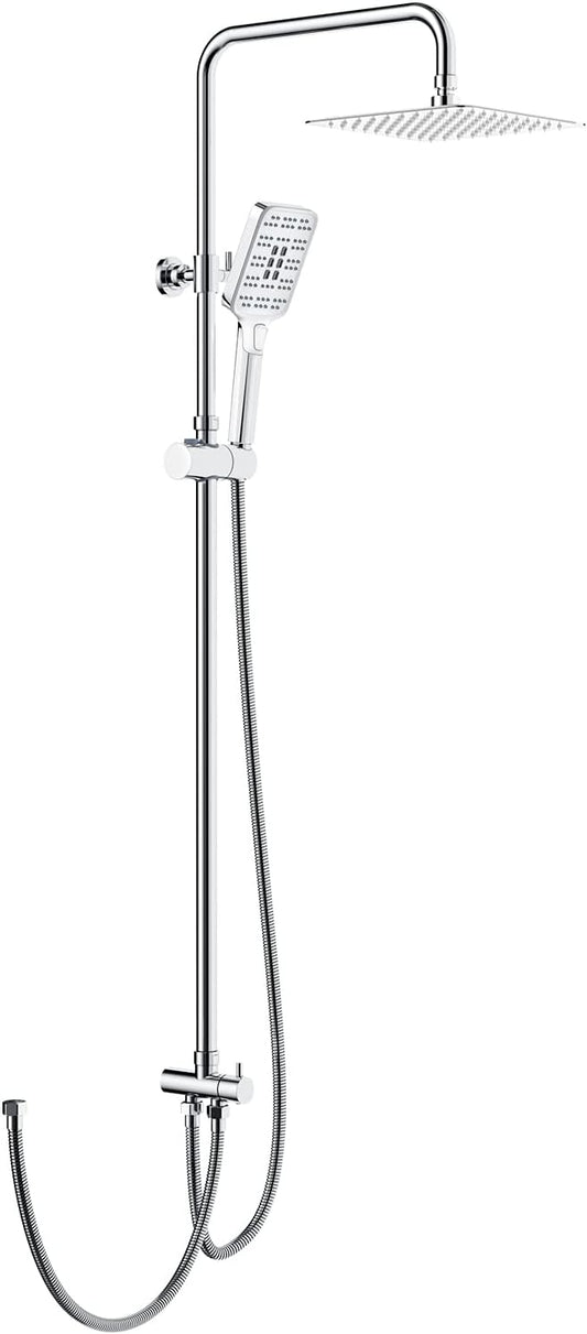 Vierkante Regendouche – Douche Systeem – Douche Set – Regendoucheset – Handdouche – 30x30 cm – 3-standen Handdouche – Verstelbare RVS Doucherail