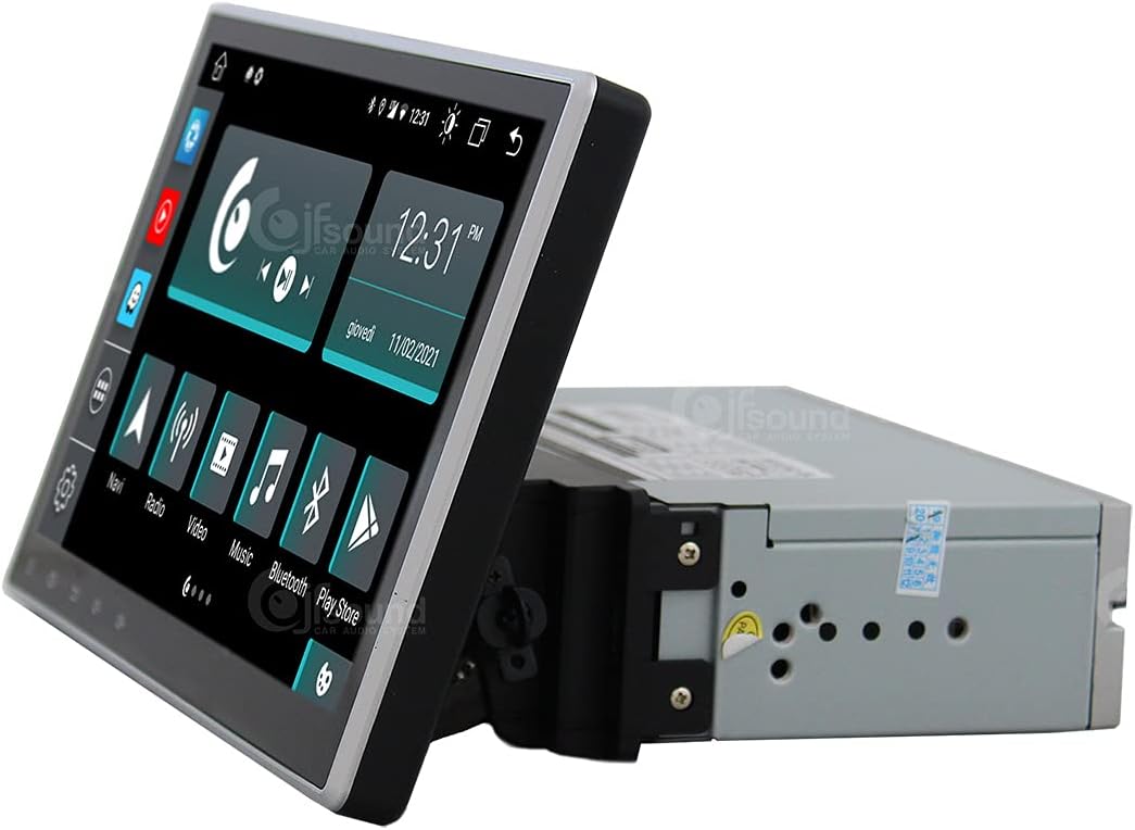 Universeel autoradio 1DIN Android GPS Bluetooth WiFi Dab USB Full HD Touchscreen Display 10.1" Easyconnect Processor 8core Stembediening