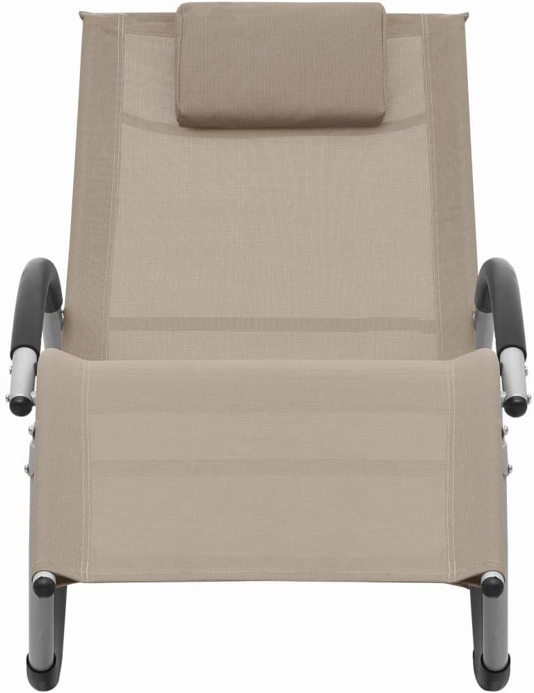 vidaXL Lounger with cushion textilene taupe - QUORE