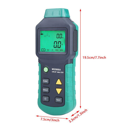 LCD Circuit Analyzer, laagspanningsverdeler, fouttester, RCD GFCI stopcontacten, AC220V, MS5908C, wisselspanning, meting massabeleidingsimpedantie (EU stekker)