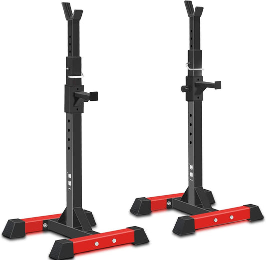 ISE Squat Rack Dumbbell Stand for Home, 6 Height Adjustable Dumbbell Holder, Bench Press Barbell Shelf, Powder Coated Steel Stand, Max. 200 kg Load Capacity, SY-RK1001 - QUORE